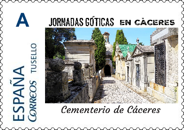 Correos edita un sello del cementerio de Cáceres para promocionar unas Jornadas Góticas